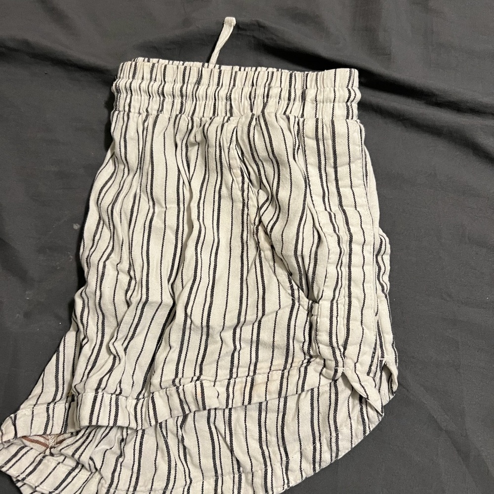 Billabong Black and White Striped Women Shorts